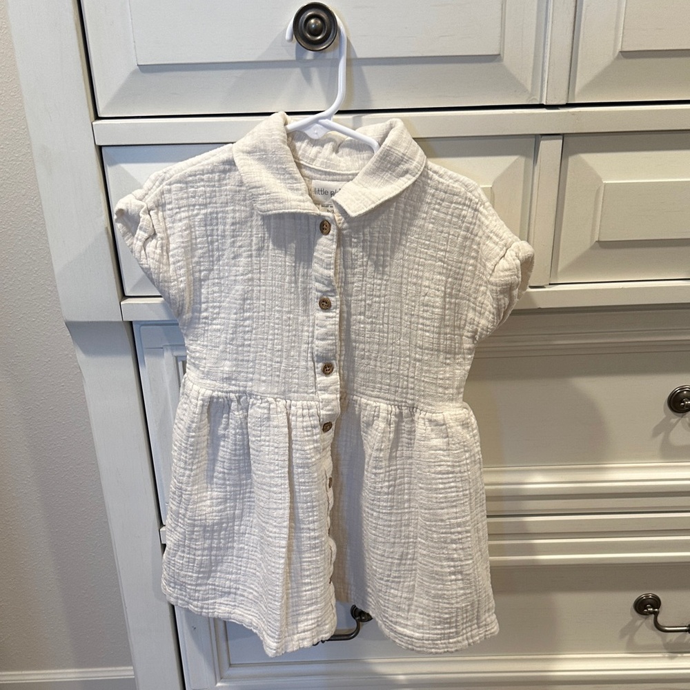 Adorable Cream Button-Down Kids Shirt